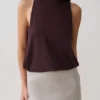 Laurelle Sleeveless Modal Draped Bodysuit – Chocolate Laurelle Sleeveless Modal Draped Bodysuit – Chocolate