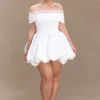 Lauretta Off Shoulder Mini Dress – White