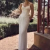 Leila Satin Corset Maxi Dress – Ivory