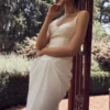 Leila Satin Corset Maxi Dress – Ivory