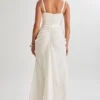 Leila Satin Corset Maxi Dress – Ivory