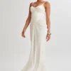 Leila Satin Corset Maxi Dress – Ivory