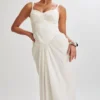 Leila Satin Corset Maxi Dress – Ivory