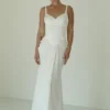 Leila Satin Corset Maxi Dress – Ivory