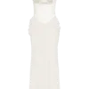 Leila Satin Corset Maxi Dress – Ivory