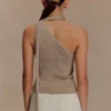 Leone One Shoulder Metallic Knit Top – Gold Leone One Shoulder Metallic Knit Top – Gold