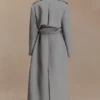 Levi Long Trench Wool Coat – Grey Marle Levi Long Trench Wool Coat – Grey Marle