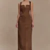 Liam Faux Suede Maxi Dress – Dark Chocolate Liam Faux Suede Maxi Dress – Dark Chocolate
