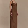 Liam Faux Suede Maxi Dress – Dark Chocolate Liam Faux Suede Maxi Dress – Dark Chocolate