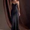 Lilly Sweetheart Satin Maxi Dress – Black Lilly Sweetheart Satin Maxi Dress – Black