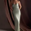 Lilly Sweetheart Satin Maxi Dress – Sage Lilly Sweetheart Satin Maxi Dress – Sage