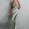 Lilly Sweetheart Satin Maxi Dress – Sage Lilly Sweetheart Satin Maxi Dress – Sage