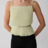 Lilou Pleated Sleeveless Top – Sage Lilou Pleated Sleeveless Top – Sage