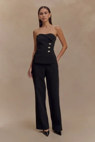 Lindie Straight Leg Suiting Pants – Black Lindie Straight Leg Suiting Pants – Black