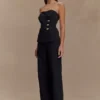 Lindie Strapless Suiting Top – Black Lindie Strapless Suiting Top – Black