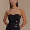 Lindie Strapless Suiting Top – Black Lindie Strapless Suiting Top – Black