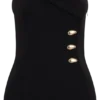 Lindie Strapless Suiting Top – Black Lindie Strapless Suiting Top – Black