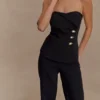 Lindie Strapless Suiting Top – Black Lindie Strapless Suiting Top – Black