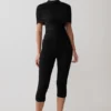 Linh Slinky High Neck Gathered Top – Black