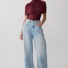 Linh Slinky High Neck Gathered Top – Mahogany Linh Slinky High Neck Gathered Top – Mahogany