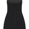 Liva Strapless Diamante Floral Trim Mini Dress – Black Liva Strapless Diamante Floral Trim Mini Dress – Black