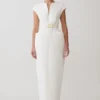 Livia V Neck Linen Maxi Dress – White Livia V Neck Linen Maxi Dress – White