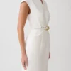 Livia V Neck Linen Maxi Dress – White Livia V Neck Linen Maxi Dress – White
