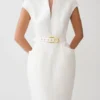 Livia V Neck Linen Maxi Dress – White Livia V Neck Linen Maxi Dress – White