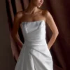 Lora Strapless Satin Mini Dress – White Lora Strapless Satin Mini Dress – White