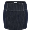 Loraine Mid Rise Denim Mini Skirt – Indigo Pinstripe Loraine Mid Rise Denim Mini Skirt – Indigo Pinstripe
