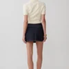 Loraine Mid Rise Denim Mini Skirt – Indigo Pinstripe Loraine Mid Rise Denim Mini Skirt – Indigo Pinstripe