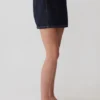 Loraine Mid Rise Denim Mini Skirt – Indigo Pinstripe Loraine Mid Rise Denim Mini Skirt – Indigo Pinstripe