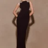 Lorde Embellished Crepe Maxi Dress – Black Lorde Embellished Crepe Maxi Dress – Black
