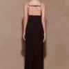 Lorde Embellished Crepe Maxi Dress – Black Lorde Embellished Crepe Maxi Dress – Black