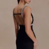 Lorde Embellished Crepe Maxi Dress – Black Lorde Embellished Crepe Maxi Dress – Black