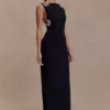 Lorde Embellished Crepe Maxi Dress – Black Lorde Embellished Crepe Maxi Dress – Black