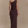 Lorieanne Draped Maxi Dress – Dark Chocolate Lorieanne Draped Maxi Dress – Dark Chocolate