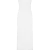 Lottie Slinky Maxi Dress With Split – White