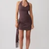 Lucien Cowl Neck Mini Dress – Peppercorn Lucien Cowl Neck Mini Dress – Peppercorn