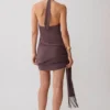 Lucien Cowl Neck Mini Dress – Peppercorn Lucien Cowl Neck Mini Dress – Peppercorn