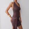 Lucien Cowl Neck Mini Dress – Peppercorn Lucien Cowl Neck Mini Dress – Peppercorn