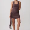 Lucien Cowl Neck Mini Dress – Peppercorn Lucien Cowl Neck Mini Dress – Peppercorn