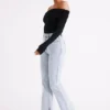 Lucinda Recycled Nylon Off Shoulder Top – Black