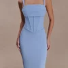 Luella Crepe Corset Maxi Dress – Cornflower Blue Luella Crepe Corset Maxi Dress – Cornflower Blue
