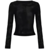 Lumi Long Sleeve Mesh Top – Black Lumi Long Sleeve Mesh Top – Black