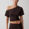 Luu Off Shoulder Slinky Top – Dark Chocolate Luu Off Shoulder Slinky Top – Dark Chocolate