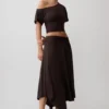 Luu Slinky Midi Skirt – Dark Chocolate