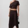 Luu Slinky Midi Skirt – Dark Chocolate