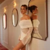 Luxie Lace Knit Mini Dress – Ivory Luxie Lace Knit Mini Dress – Ivory