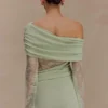 Luxie Lace Knit Mini Dress – Pastel Green